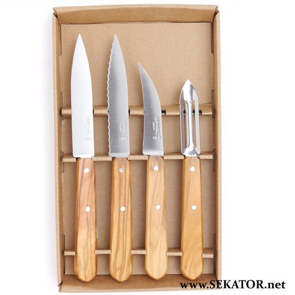 Набір кухонних ножів Opinel Les Essentials Olive, 002163 (Франція) 002163 фото